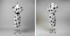 Vintage 80s Big Shoulder Cut Out Dress M