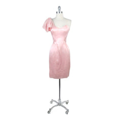 Vintage 80s Pink Satin Gunne Sax Party Dress XS