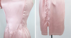 Vintage 80s Pink Satin Gunne Sax Party Dress XS