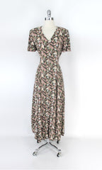 vintage 90s grunge floral tea garden flower CDC large maxi dress gallery