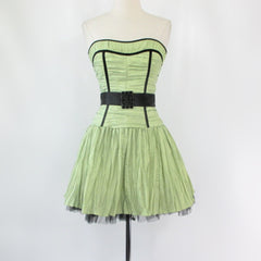 vintage 90s green gunne sax mini party dress front