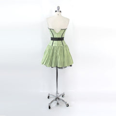 vintage 90s green gunne sax mini party dress back