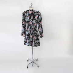 Vintage 90s Cottage Roses Mini Dress L