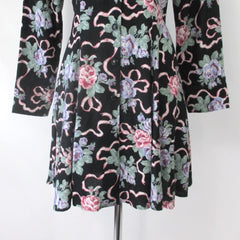 Vintage 90s Cottage Roses Mini Dress L