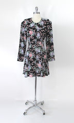 Vintage 90s Cottage Roses Mini Dress L