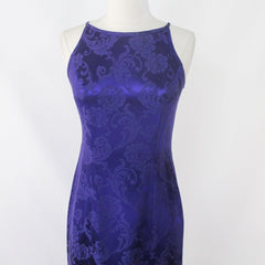 vintage 90s purple long party halter dress gown evening special occasion seams