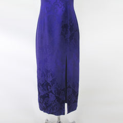 vintage 90s purple long party halter dress gown evening special occasion skirt