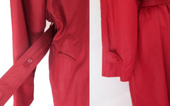 vintage London Fog trench coat red womens cuffs belt