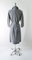 Vintage 50's Black White Check 3 Piece Peplum Suit / Skirt Jacket Set S