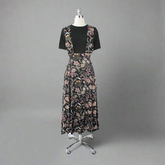 Vintage 70s Mahudi Block Print Cotton Wrap Skirt India M