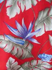 Vintage 80's Red Rayon Hawaiian Flower Top Blouse NOS M - Bombshell Bettys Vintage