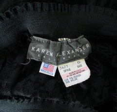 80's Karen Alexander Black Lace Mini Slip Petticoat Skirt S - Bombshell Bettys Vintage