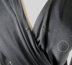 Vintage 80s Black Side Drape Beaded Party Dress S