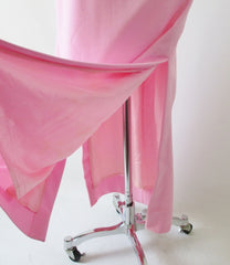 Vintage 70's Soft Pink Halter Dress Rhinestone Button Maxi Gown S - Bombshell Bettys Vintage
