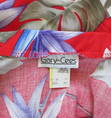 Vintage 80's Red Rayon Hawaiian Flower Top Blouse NOS M - Bombshell Bettys Vintage