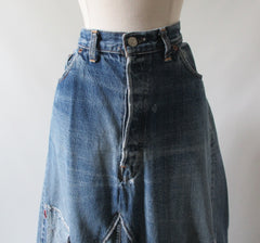 Vintage Big E Jeans Handmade Levis Hippie Maxi Skirt XL XXL - Bombshell Bettys Vintage