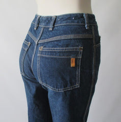 Vintage 70's Yves Saint Laurent YSL High Waist Indigo Denim Jeans S - Bombshell Bettys Vintage