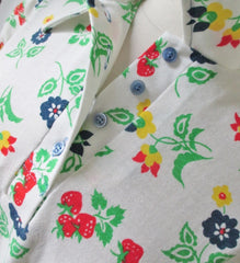 • Vintage 70's  Puff Sleeve Strawberry Blouse Top S - Bombshell Bettys Vintage