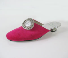 Vintage 60's MOD Pink Velvet Evening Shoes Slippers 7 M - Bombshell Bettys Vintage