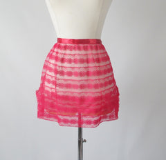 Vintage 50's / 60's Elsa Schiaparelli Red Lace Satin Trim Hostess Apron - Bombshell Bettys Vintage