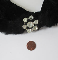 Vintage 50's Black Velvet & Fur Headband Hat - Bombshell Bettys Vintage