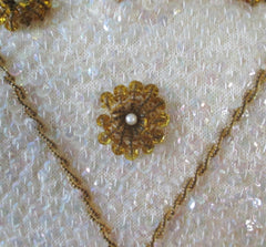 Vintage 50's 60's Sequins & Beaded Flowers Wool Tank / Shell Top M - Bombshell Bettys Vintage