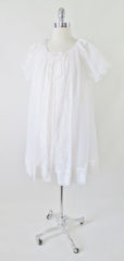 Vintage 50s White Chiffon Baby Doll Nightie Night Gown & Robe Set M - Bombshell Bettys Vintage