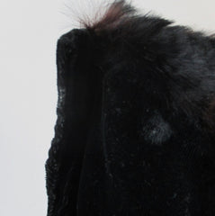 Vintage 50's Black Velvet & Fur Headband Hat - Bombshell Bettys Vintage