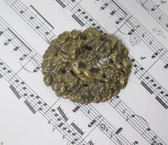 Vintage 30's Brass Cherub / Angel Brooch Pin - Bombshell Bettys Vintage