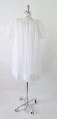 Vintage 50s White Chiffon Baby Doll Nightie Night Gown & Robe Set M - Bombshell Bettys Vintage