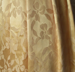 Vintage 60's Gold Damask Satin Full Skirt Party Dress M - Bombshell Bettys Vintage