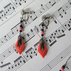 Vintage 20's 30's Art Deco Earrings Necklace Set - Bombshell Bettys Vintage