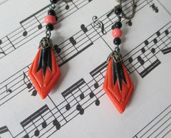 Vintage 20's 30's Art Deco Earrings Necklace Set - Bombshell Bettys Vintage
