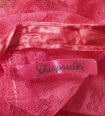 Vintage 50's / 60's Elsa Schiaparelli Red Lace Satin Trim Hostess Apron - Bombshell Bettys Vintage