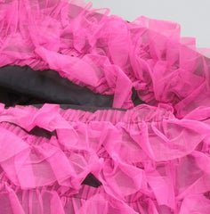 Vintage 50's 60's Dark Grey Pink Ruffle Can Can Petticoat Crinoline Slip - Bombshell Bettys Vintage