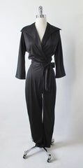 Vintage 60's Black Bombshell Jumpsuit Catsuit M - Bombshell Bettys Vintage