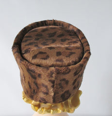 Vintage 70's 80's Structured Leopard Pillbox Hat - Bombshell Bettys Vintage