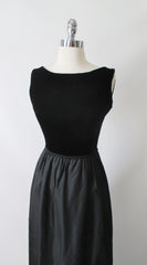 Vintage 60's Black Velvet Full Length Cocktail Party Dress XS • As Found - Bombshell Bettys Vintage