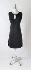 Vintage 60's Donbros Scotland Black & Silver Knit Sweater Shift Dress M - Bombshell Bettys Vintage
