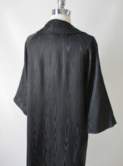Vintage 50's Black Moiré Taffeta Evening Swing Coat Jacket M - Bombshell Bettys Vintage