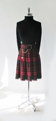 Vintage Tartan Plaid Skirt Gold Chain Belt L - Bombshell Bettys Vintage