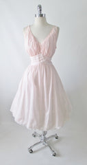 Vintage 50's Pink Full Skirt Night Gown Nighty Dress L - Bombshell Bettys Vintage