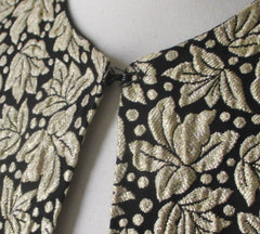 Vintage 60s Gold Lame Jaquard Evening Bolero Jacket S - Bombshell Bettys Vintage