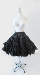 Black Organdy Full Crinoline Petticoat Sheer Slip Skirt One Size S / M / L - Bombshell Bettys Vintage