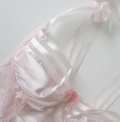 Vintage 90's Romantic Soft Pink Teddy Camiknicker M - Bombshell Bettys Vintage
