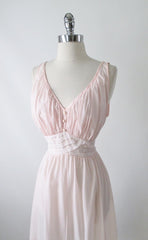 Vintage 50's Pink Full Skirt Night Gown Nighty Dress L - Bombshell Bettys Vintage