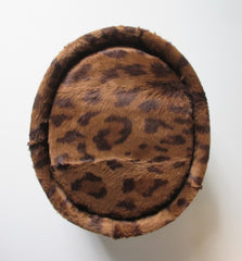 Vintage 70's 80's Structured Leopard Pillbox Hat - Bombshell Bettys Vintage