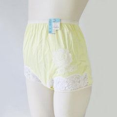 Vintage 50's Sunny Yellow White Lace Bloomer Panty 36 NWT - Bombshell Bettys Vintage