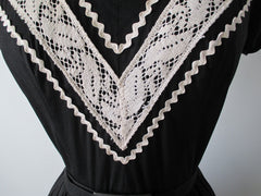 • Vintage 50's Two Smart Girls Miami Black Lace Full Skirt Patio Dress XS - Bombshell Bettys Vintage