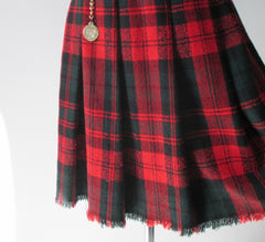 Vintage Tartan Plaid Skirt Gold Chain Belt L - Bombshell Bettys Vintage